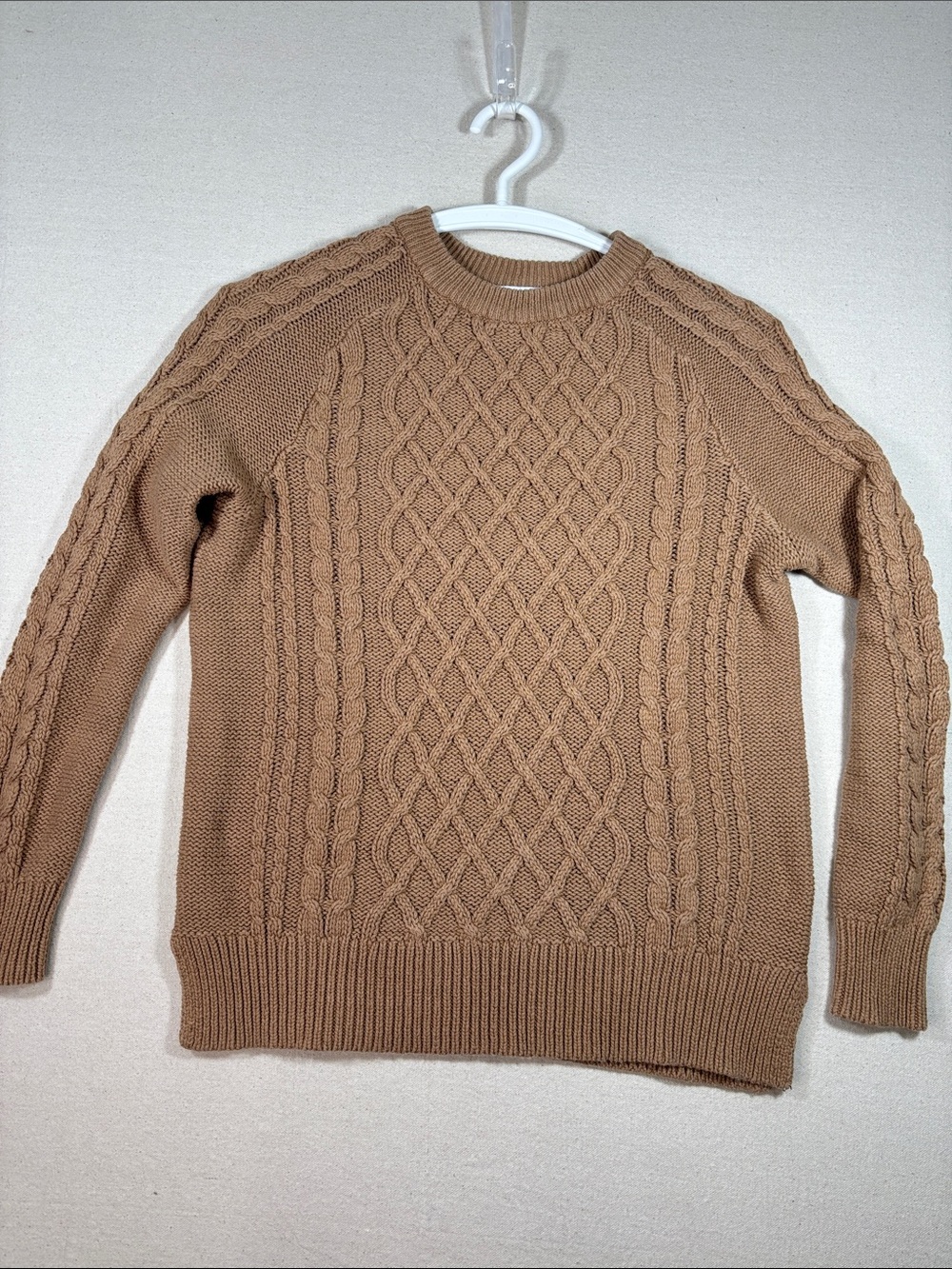 Old Navy Cable-Knit Crewneck Sweater - Camel Brown